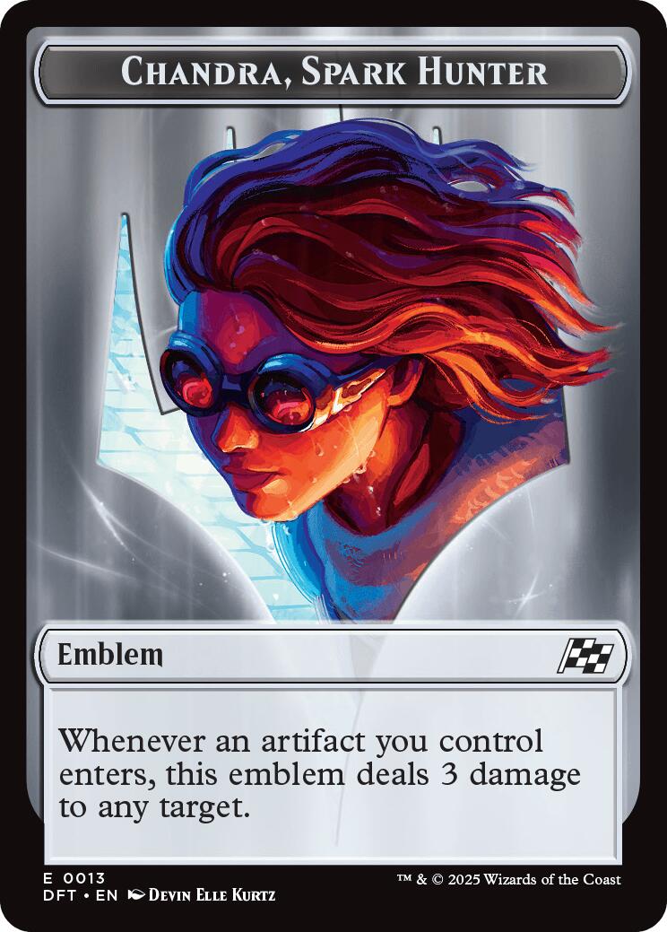 Emblem - Chandra, Spark Hunter // Vehicle Double-Sided Token [DFT - 13 // 12]