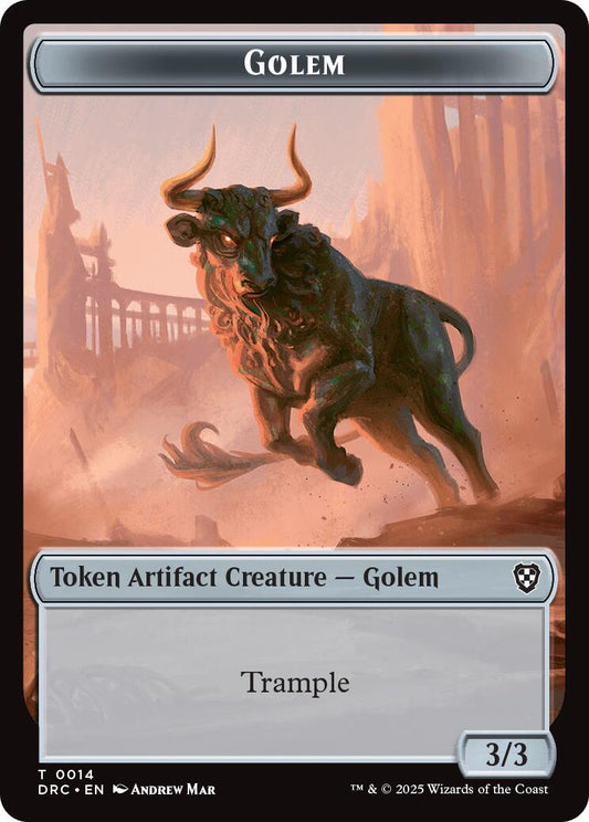 Golem (0014) // Thopter (0010) Double-Sided Token [DRC - 14 // 10]